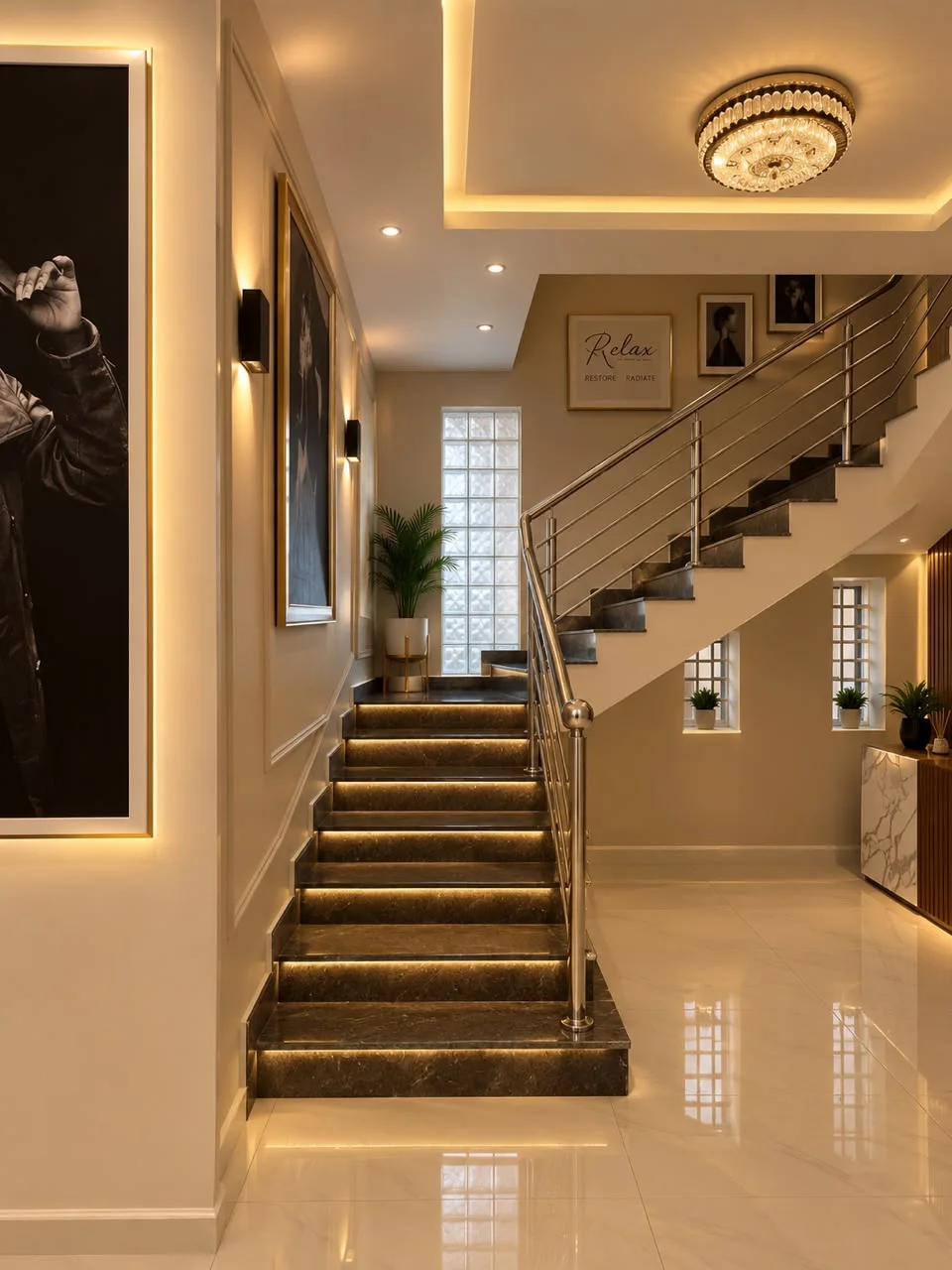 The staircase to the treatment rooms